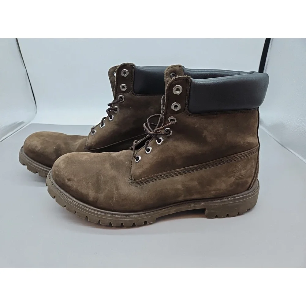 Timberland Nubucj Waterproof Combat Boots‎ Brown Mens Size 13M